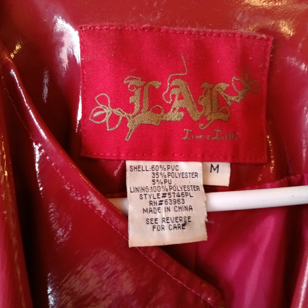 Deep red vinyl jacket - Picture 3 of 7